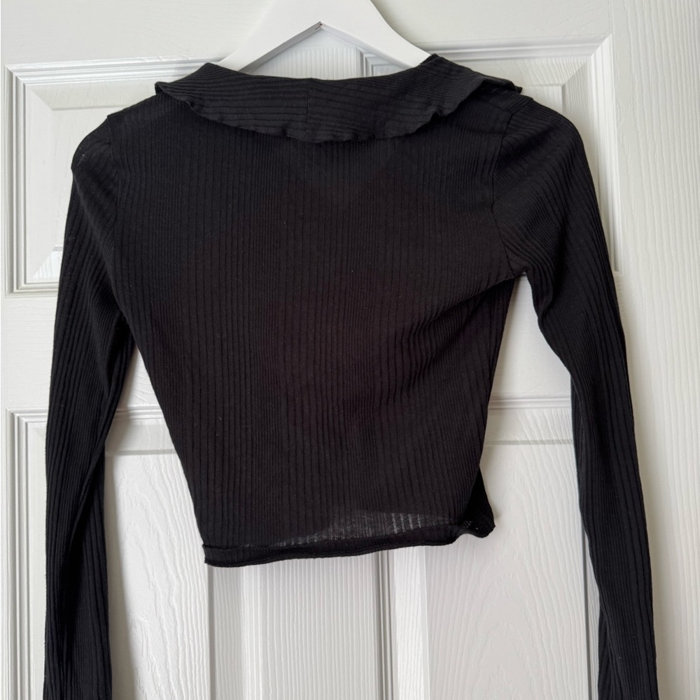 Madewell Variegated Rib V-Neck Polo Shirt - Picture 3 of 4